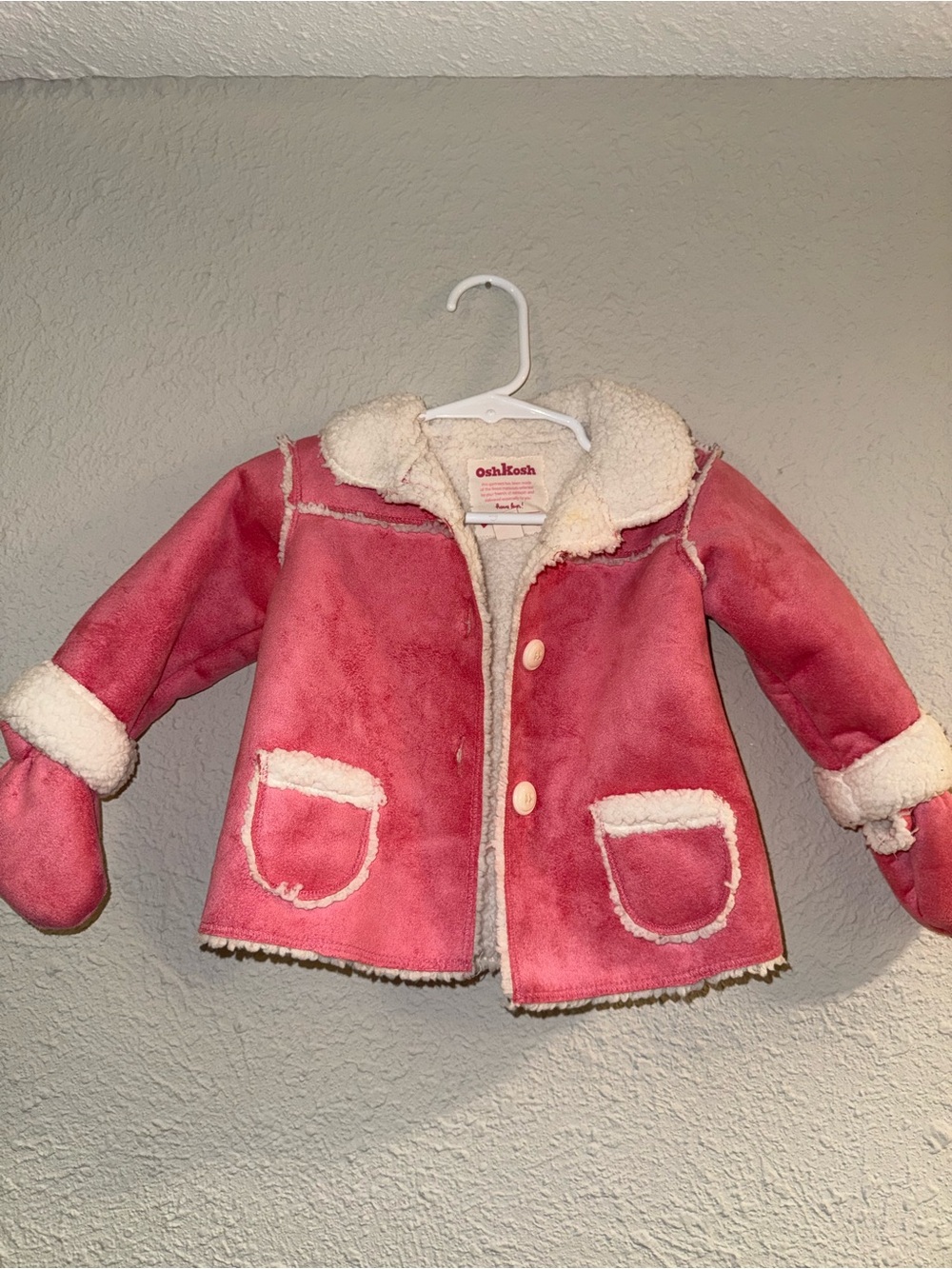 OshKosh B'gosh Pink Faux-Shearling Puffer Coat